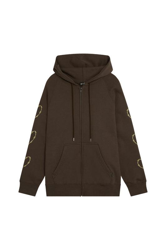 Heart Sleeve Zip-Up Hoodie – Not So Ape