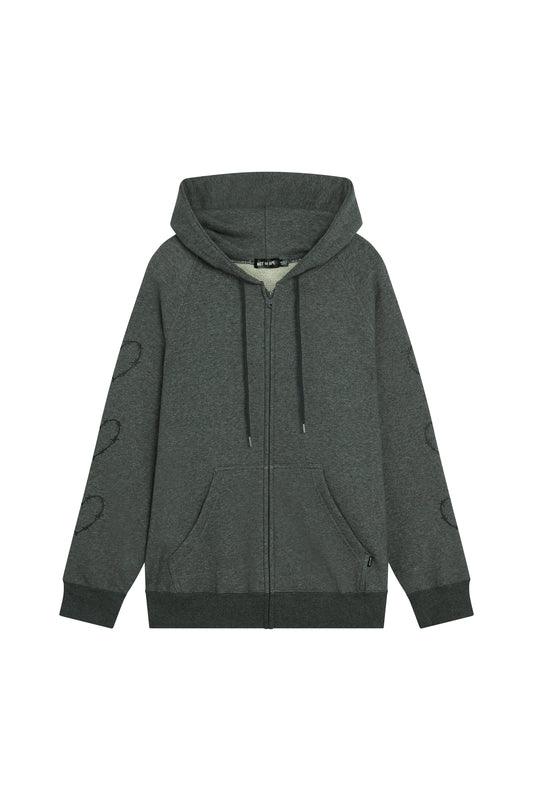 Heart Sleeve Zip-Up Hoodie – Not So Ape