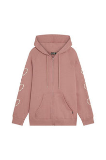 Heart Sleeve Zip-Up Hoodie - Not So Ape