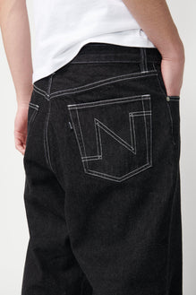 Wide Leg Denim Pants - Not So Ape