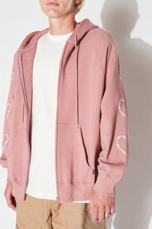 Heart Sleeve Zip-Up Hoodie - Not So Ape