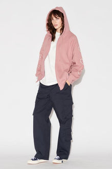 Heart Sleeve Zip-Up Hoodie - Not So Ape