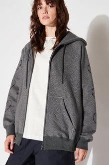 Heart Sleeve Zip-Up Hoodie - Not So Ape